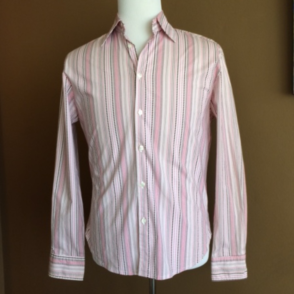 *SOLD!* Le Chateau Pink Dots Casual Shirt, Medium
